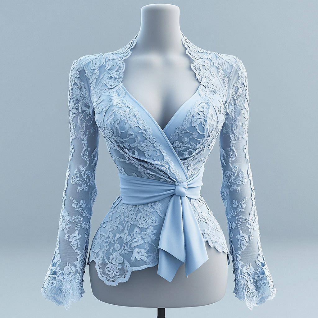 Tie Front Shirt - Sexy Women Mesh Lace T-Shirts Long