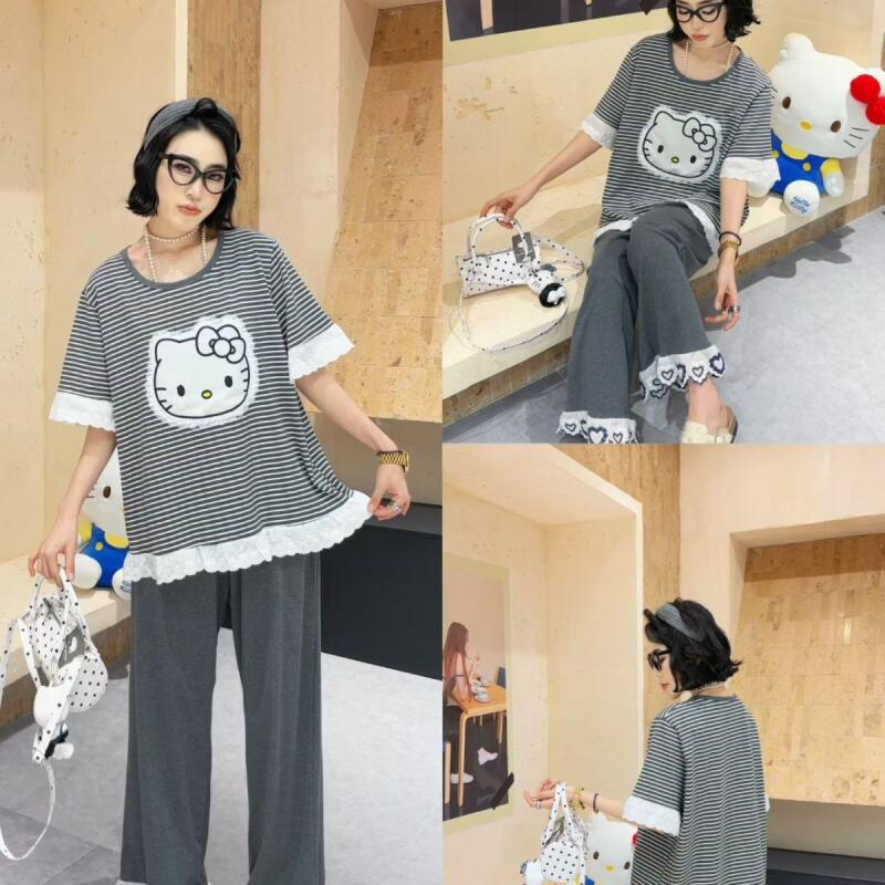 Summer Clothes - Summer New Hello Kitty Striped Women's