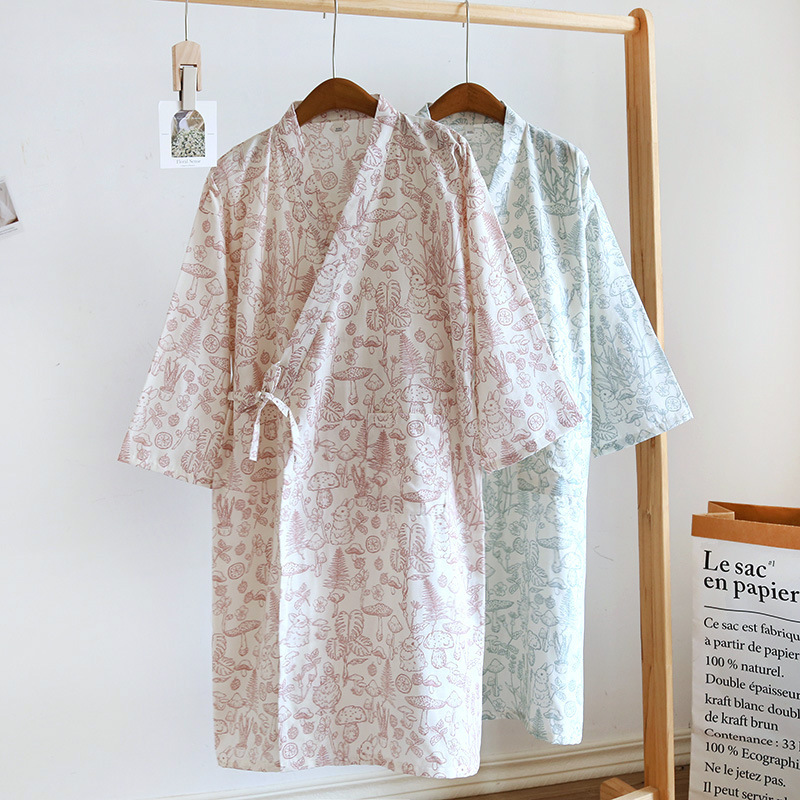Kimono Robes Sleepwear Women's - مراجعة Summer Gauze Clothing وسعره