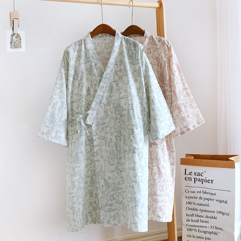 Kimono Robes Sleepwear Women's - مراجعة Summer Gauze Clothing وسعره