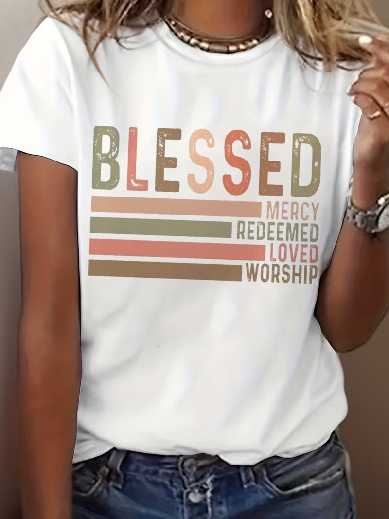 Short Sleeve Tees for Women Fe - مراجعة Summer Clothing Words وسعره