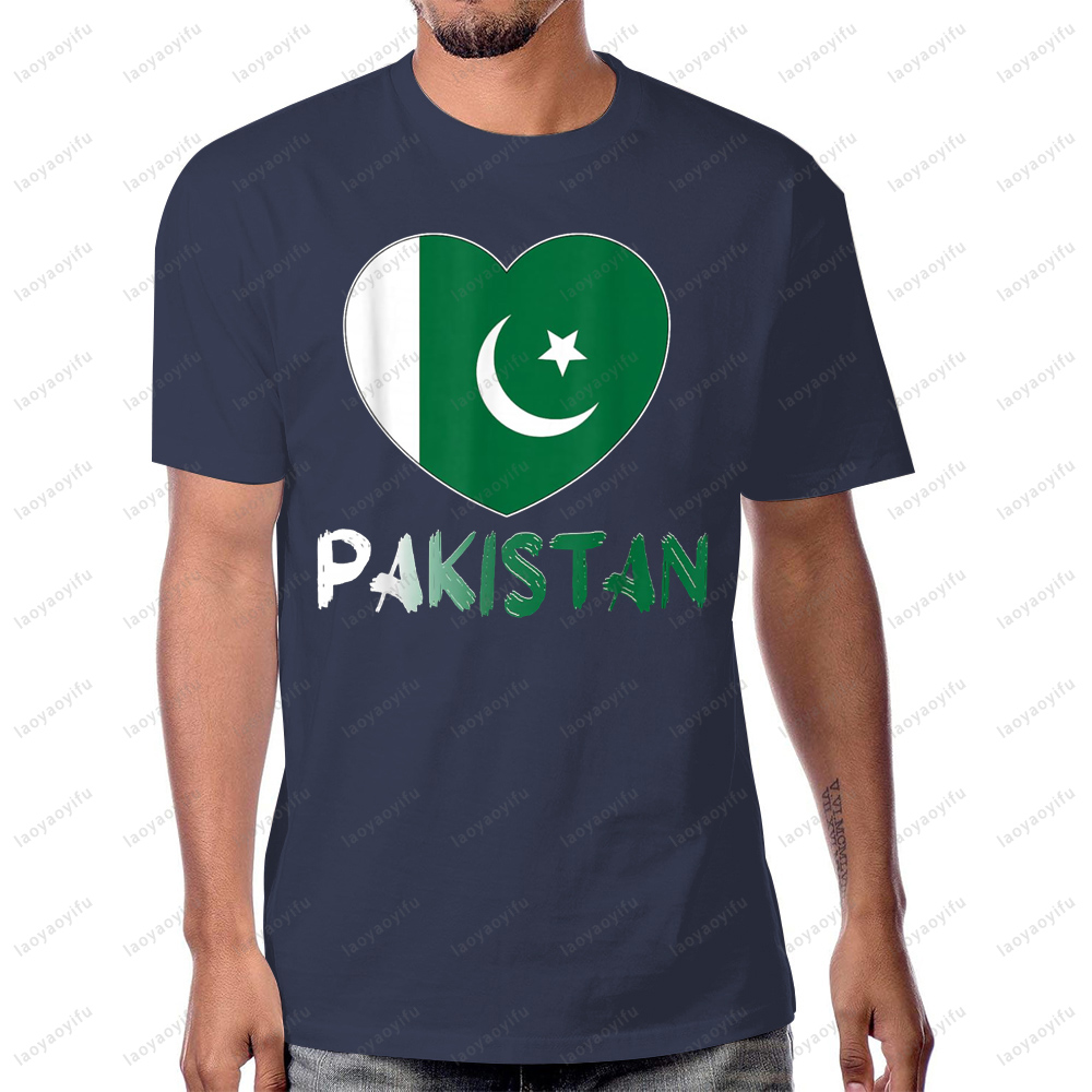 Pakistan Flag Heart Graphic Pr - مراجعة Summer Clothing Pakistan وسعره