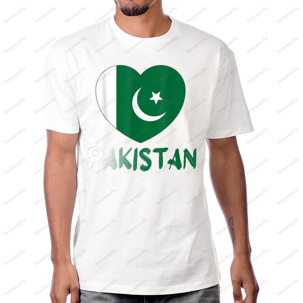 Pakistan Flag Heart Graphic Pr - مراجعة Summer Clothing Pakistan وسعره