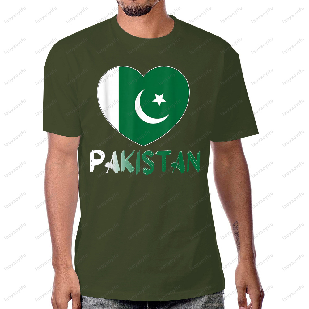 Pakistan Flag Heart Graphic Pr - مراجعة Summer Clothing Pakistan وسعره