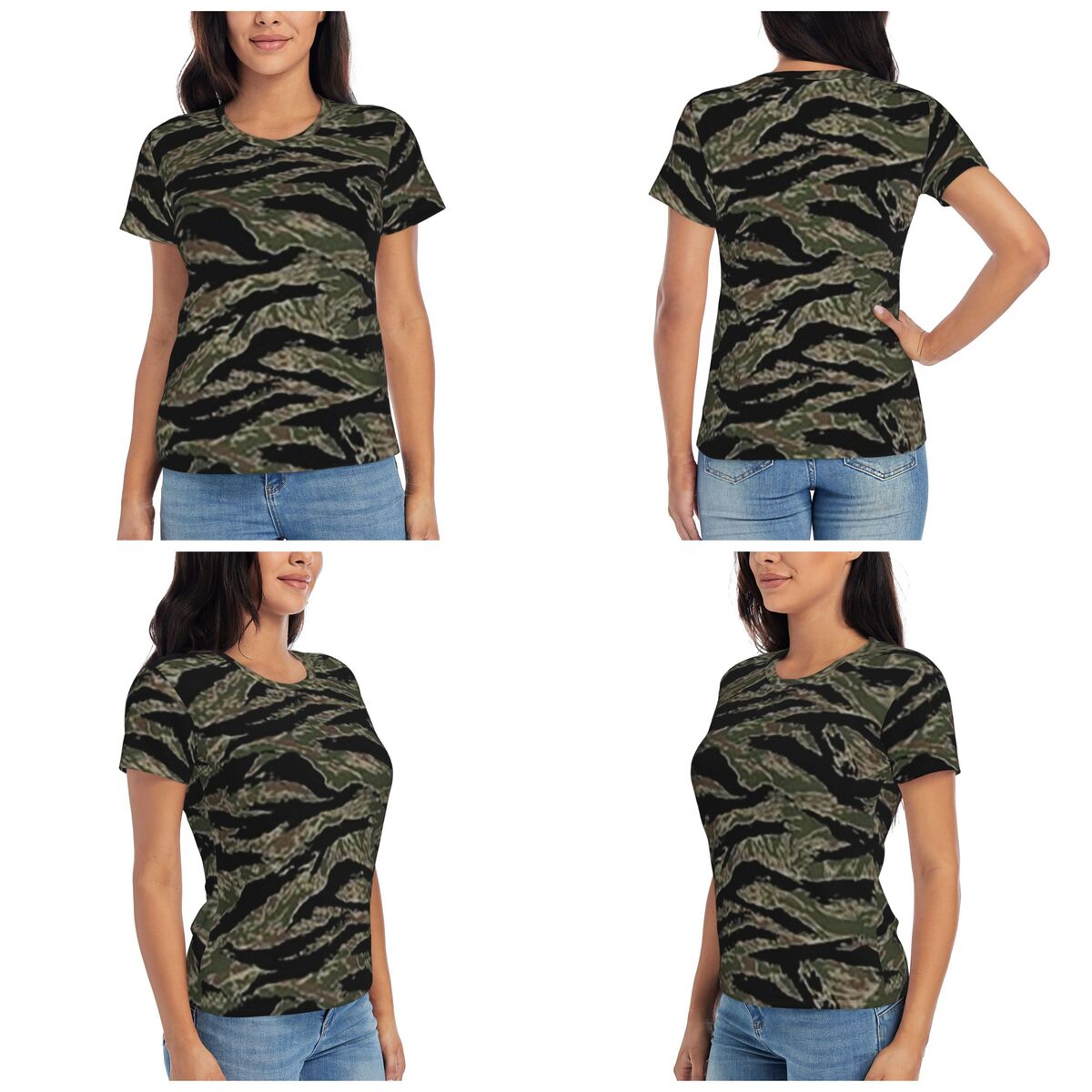 Tiger Stripe Camouflage Milita - مراجعة Summer Clothing For 70 Year Old Woman وسعره