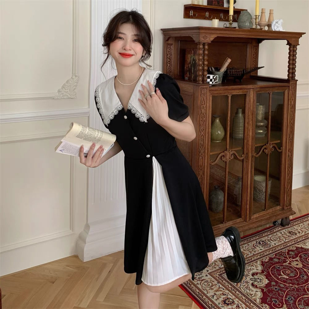Black White Splicing Integrate - مراجعة Summer Clothing Cheap وسعره