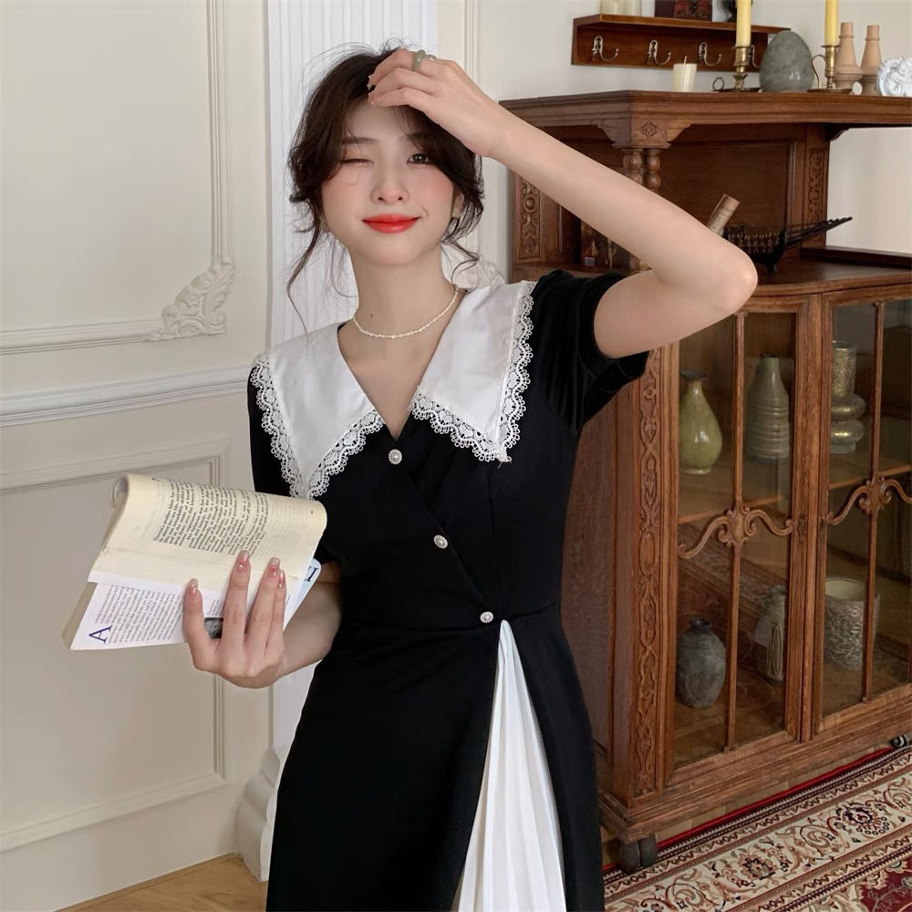 Black White Splicing Integrate - مراجعة Summer Clothing Cheap وسعره