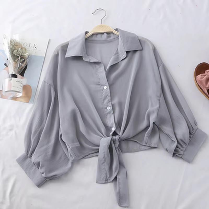 Women Summer Bat Half Sleeve C - مراجعة Tie Front Shirt وسعره