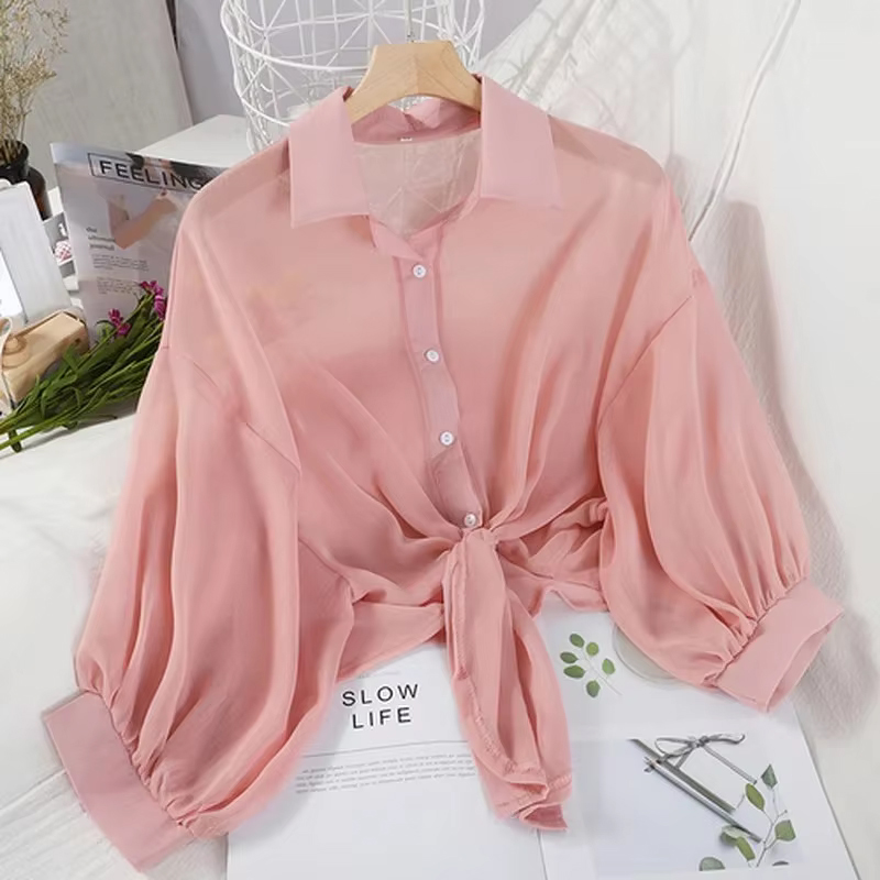 Women Summer Bat Half Sleeve C - مراجعة Tie Front Shirt وسعره
