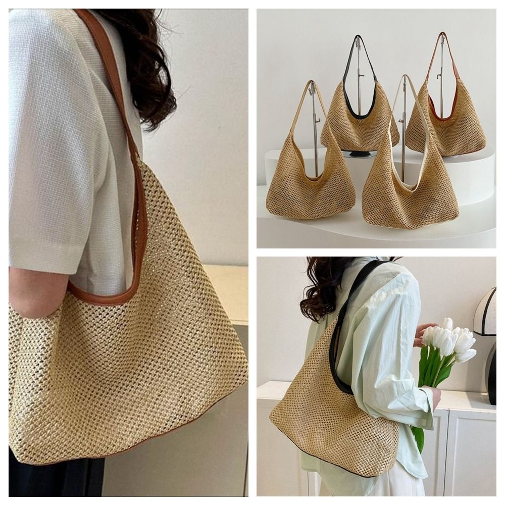 Fashion Solid Color Weave Stra - مراجعة Beach Bag Straw وسعره