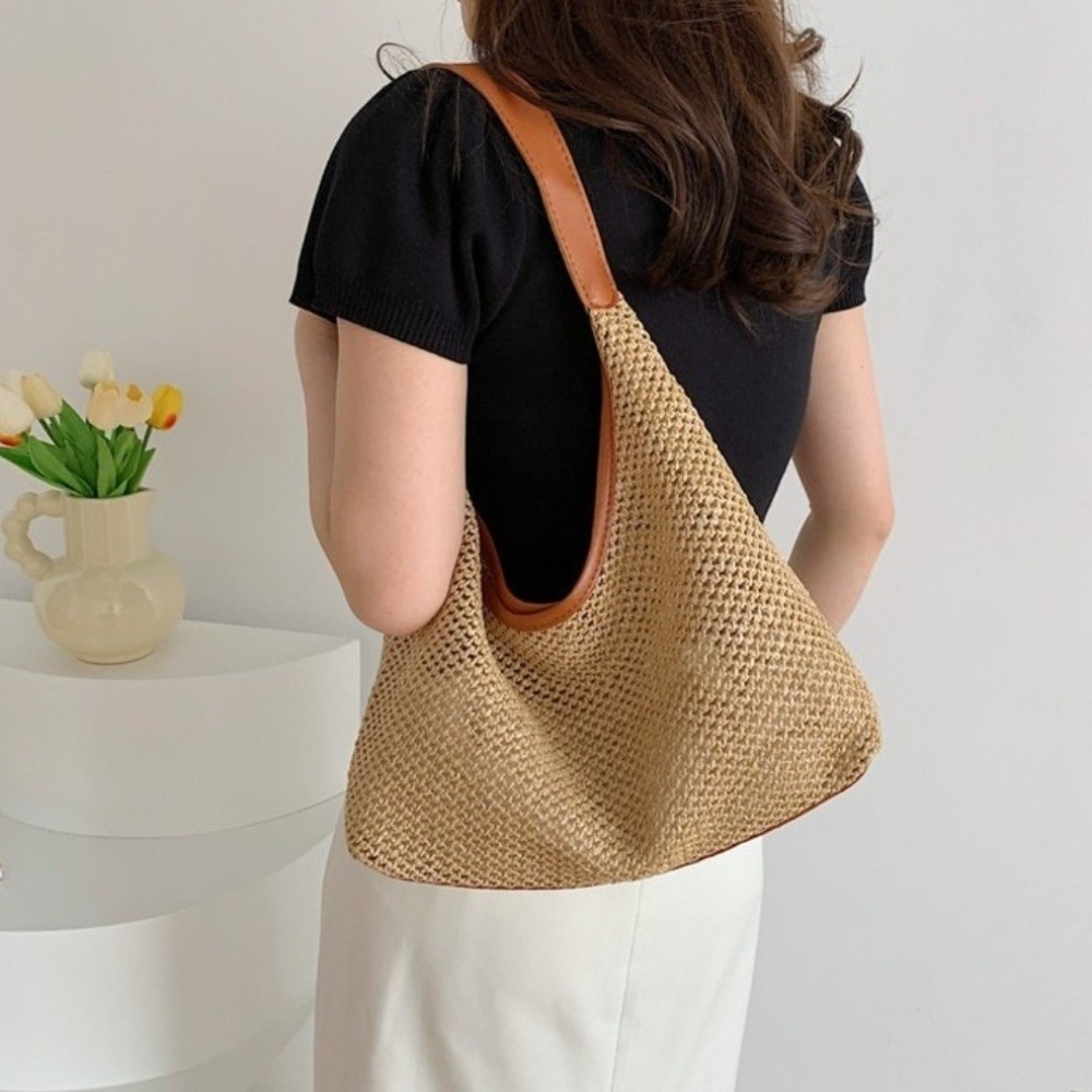 Fashion Solid Color Weave Stra - مراجعة Beach Bag Straw وسعره