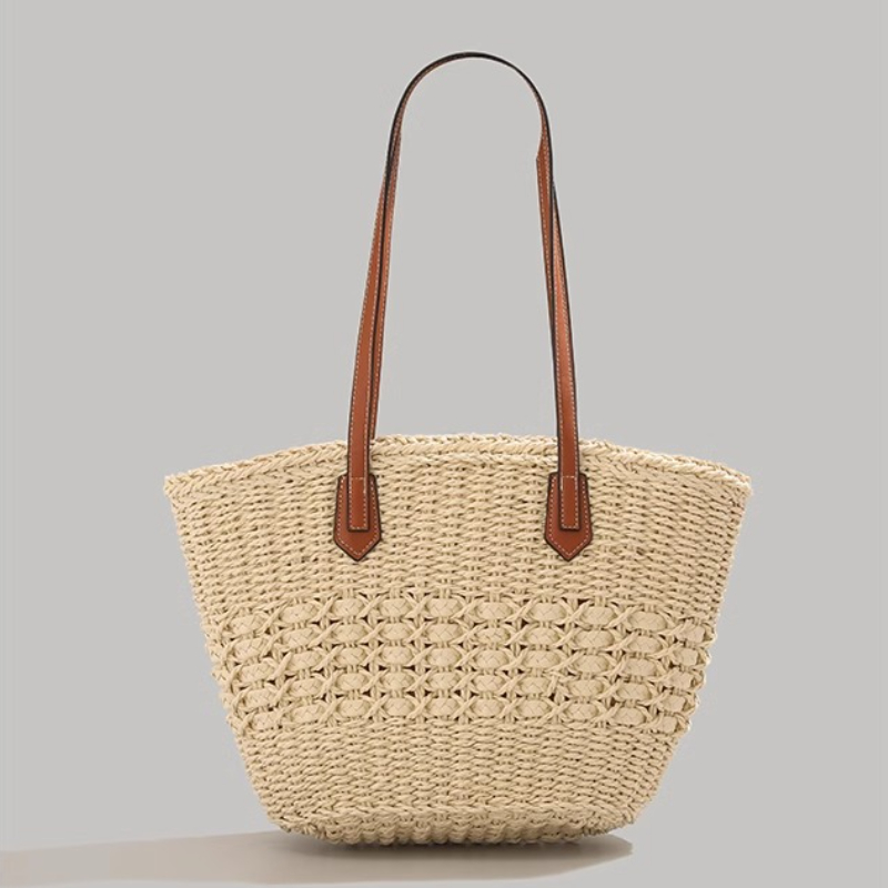 Extra-Large Foldable Straw Tot - مراجعة Beach Bag Straw وسعره