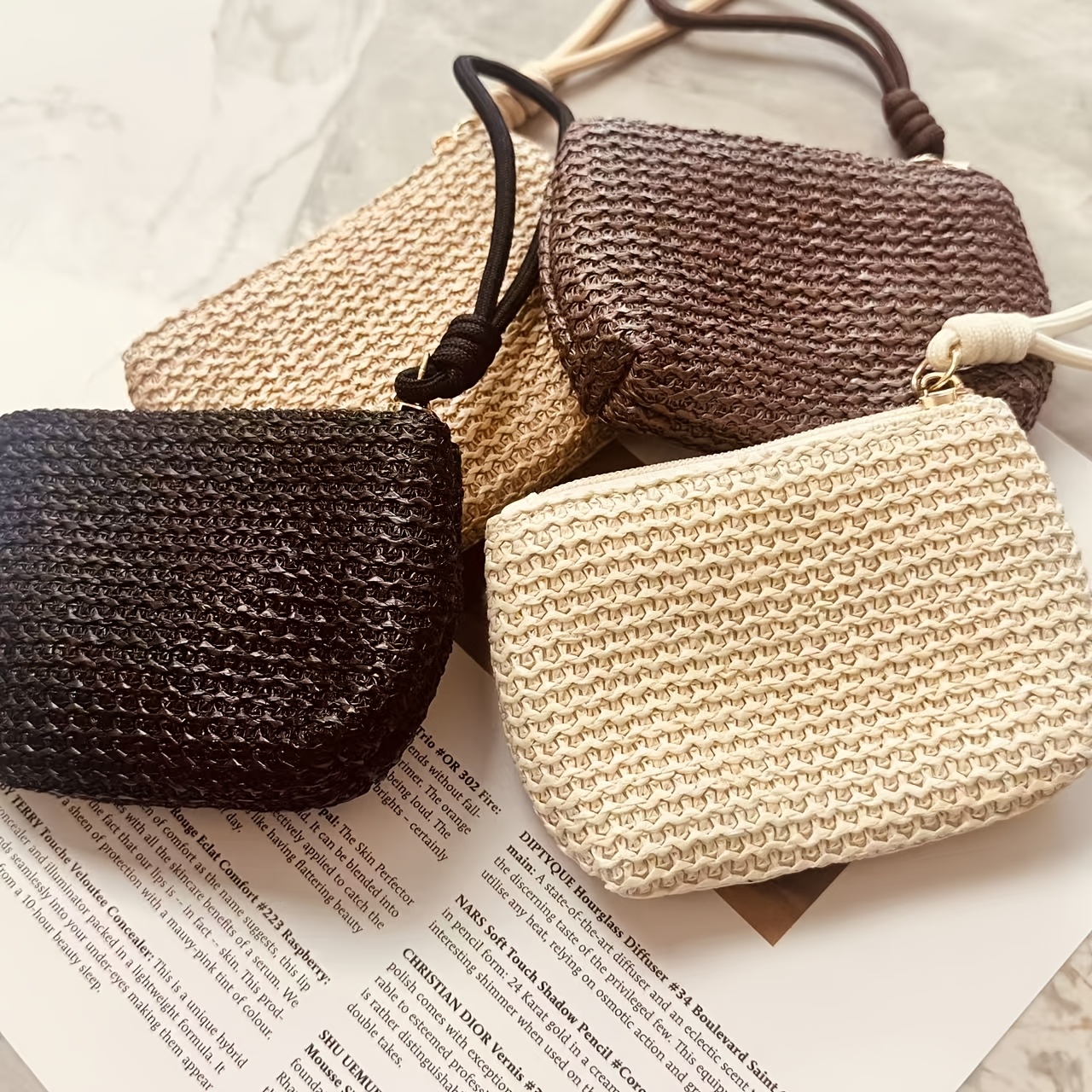 Summer Straw Key Coin Storage  - مراجعة Beach Bag Straw وسعره