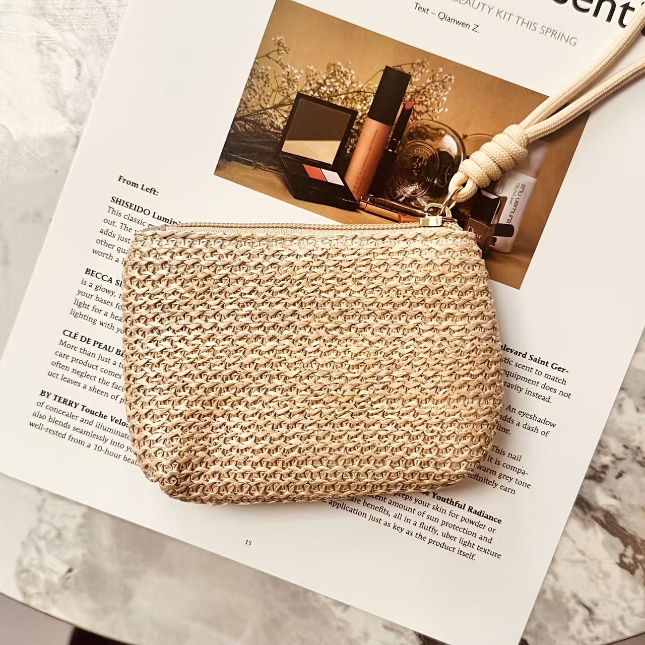 Summer Straw Key Coin Storage  - مراجعة Beach Bag Straw وسعره