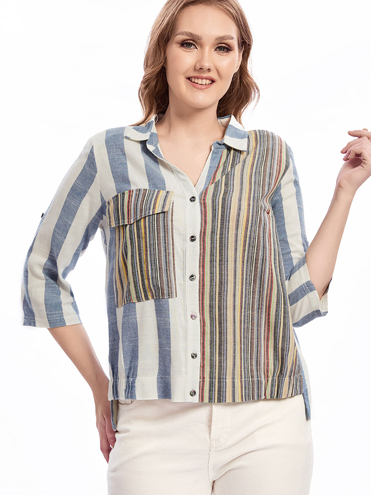 Womens plus size woven lapel s - مراجعة Summer Clothing For 70 Year Old Woman وسعره