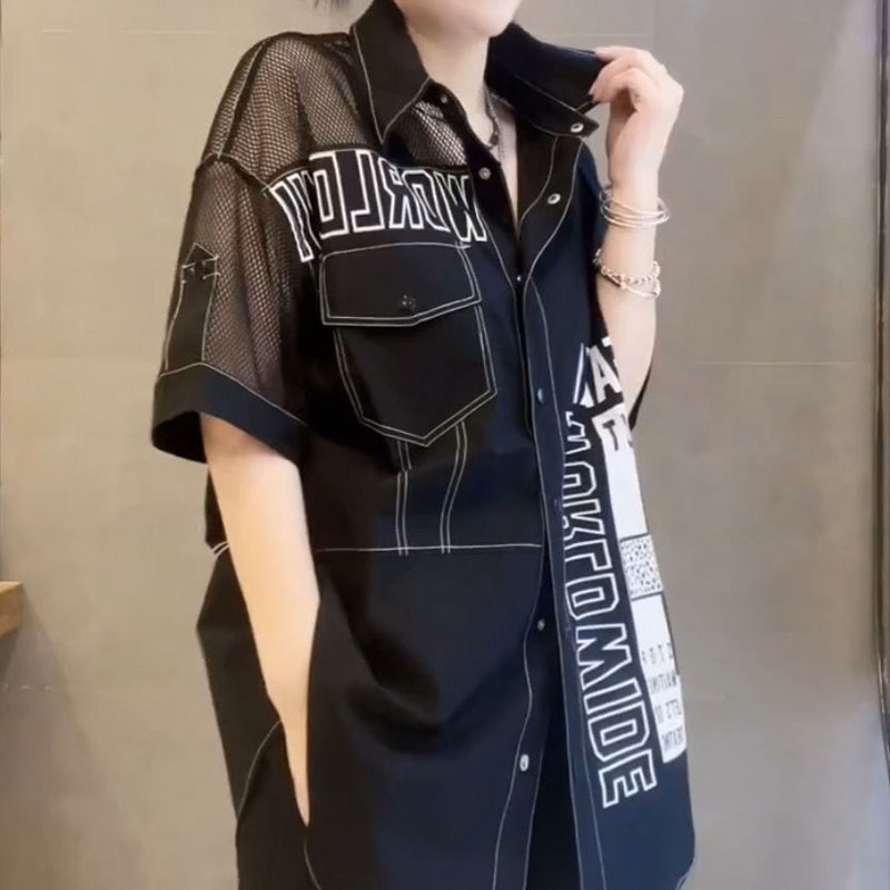 Casual Letter Printed Loose Bl - مراجعة Summer Gauze Clothing وسعره