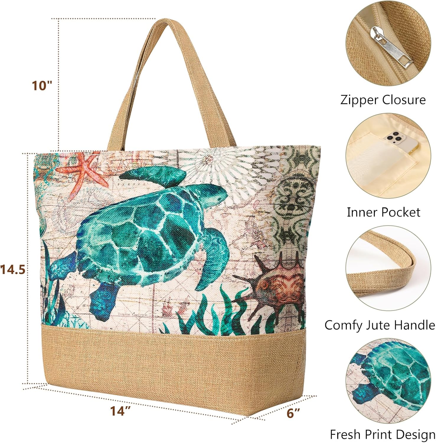 Large Beach Bag for Women with - مراجعة Beach Bag Straw وسعره