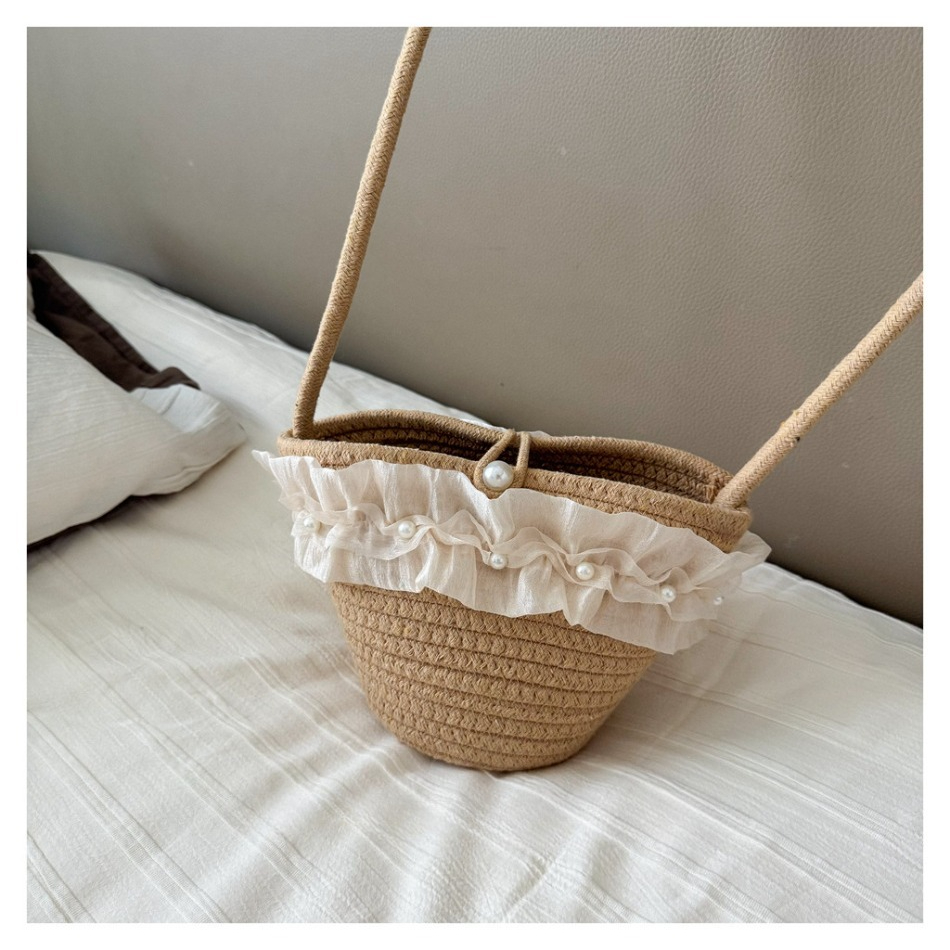 Kids Summer Straw Hat and Bag  - مراجعة Beach Bag Straw وسعره