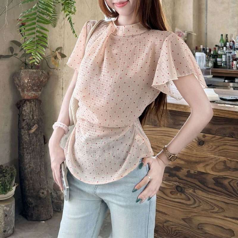 Fashionable Gauze Sweet Polka  - مراجعة Summer Gauze Clothing وسعره