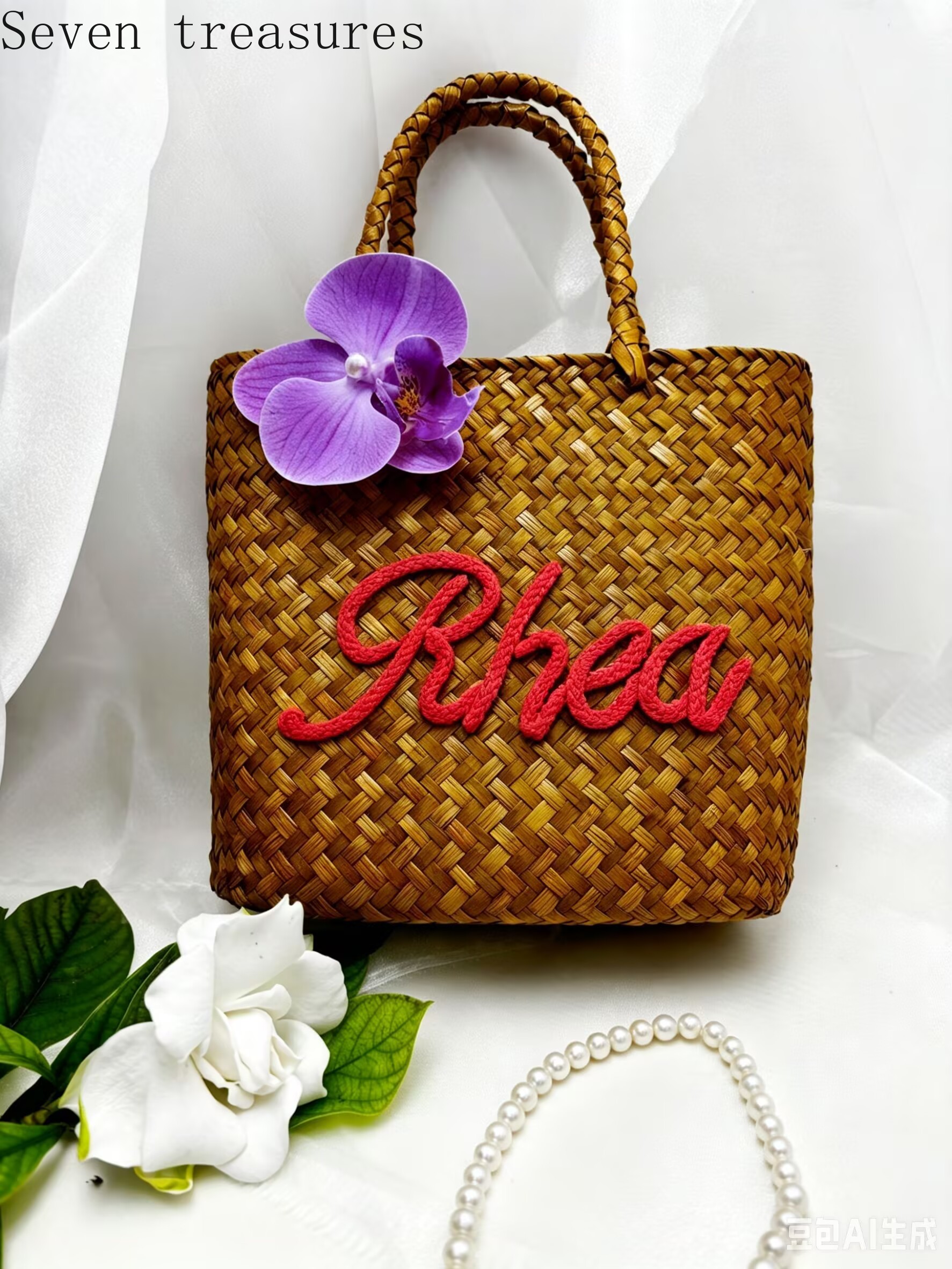 Bridesmaid name custom woven b - مراجعة Beach Bag Straw وسعره