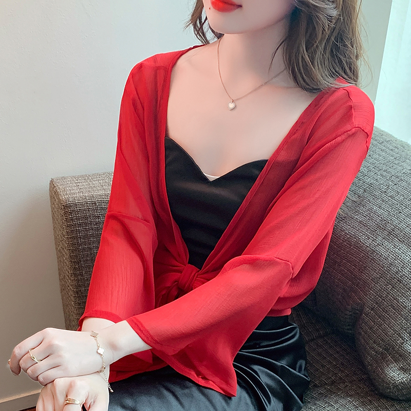 Women's Tie-Front Thin Sheer W - مراجعة Tie Front Shirt وسعره