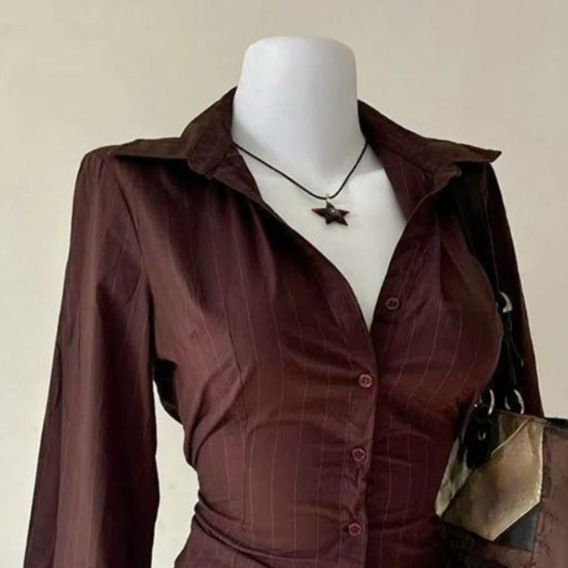 2025 Summer New Retro Classic  - مراجعة Tie Front Shirt وسعره