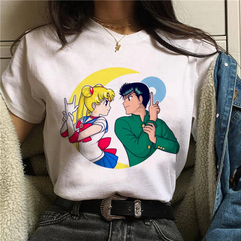 T Shirt 90s Anime Sailor Moon  - مراجعة Summer Clothing Trends For Women وسعره