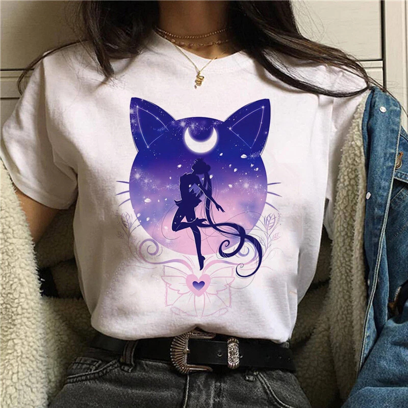 T Shirt 90s Anime Sailor Moon  - مراجعة Summer Clothing Trends For Women وسعره