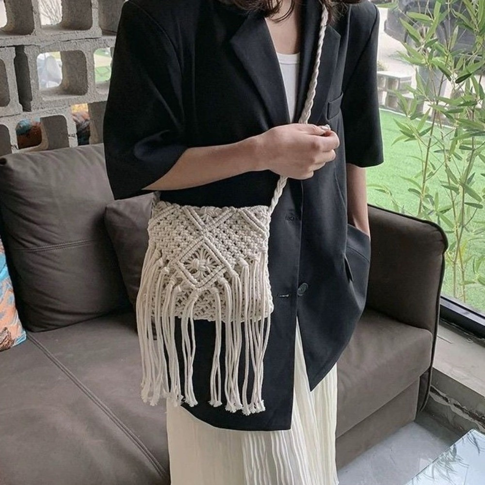 Fashion Ethnic Style Woven Str - مراجعة Beach Bag Straw وسعره