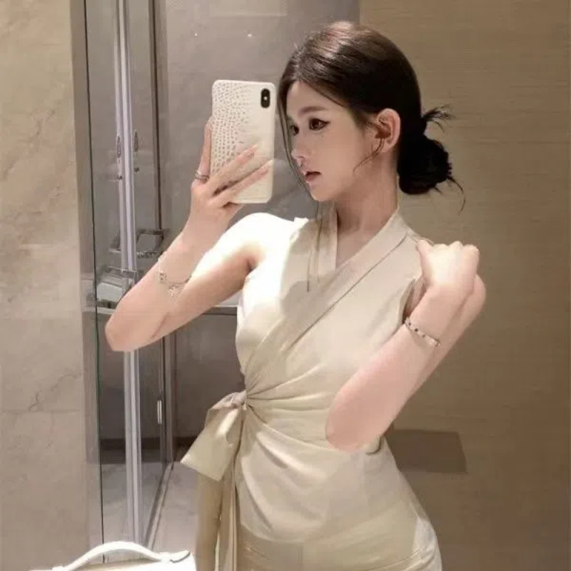 Temperament V Neck Bandage Sle - مراجعة Summer Clothing Trends For Women وسعره
