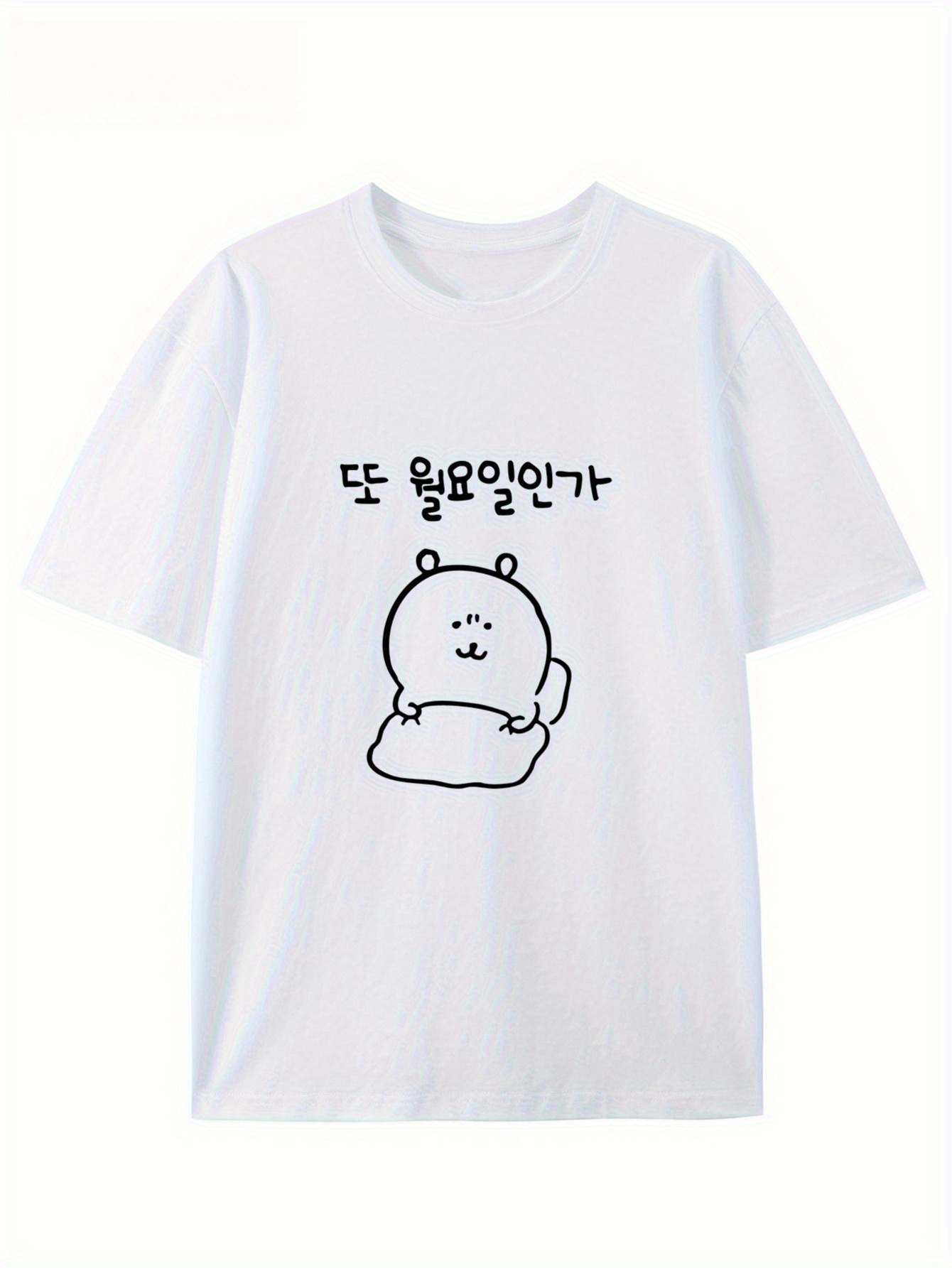 Cute Cartoon Print Round Neck  - مراجعة Summer Clothing Cheap وسعره