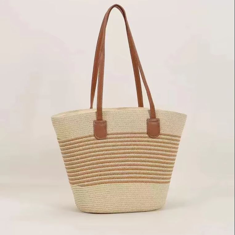 CLAREGQI  Women's Striped Stra - مراجعة Beach Bag Straw وسعره