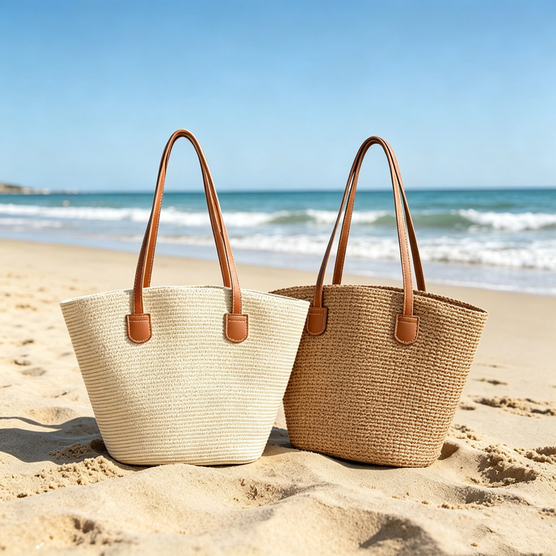 CLAREGQI  Women's Solid Color  - مراجعة Beach Bag Straw وسعره