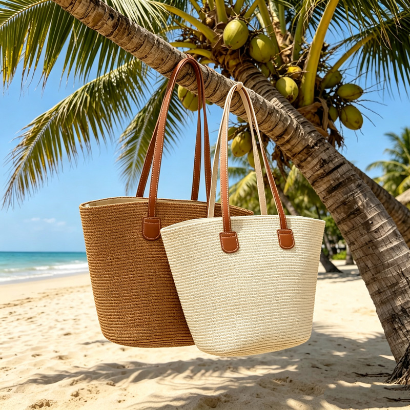 CLAREGQI  Women's Solid Color  - مراجعة Beach Bag Straw وسعره