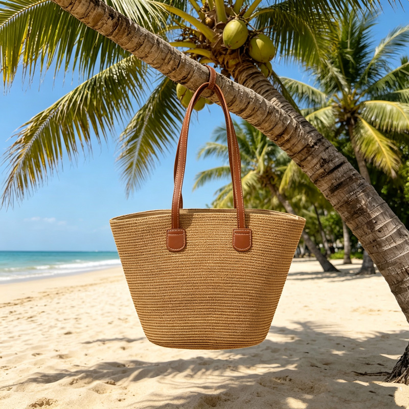 CLAREGQI  Women's Solid Color  - مراجعة Beach Bag Straw وسعره
