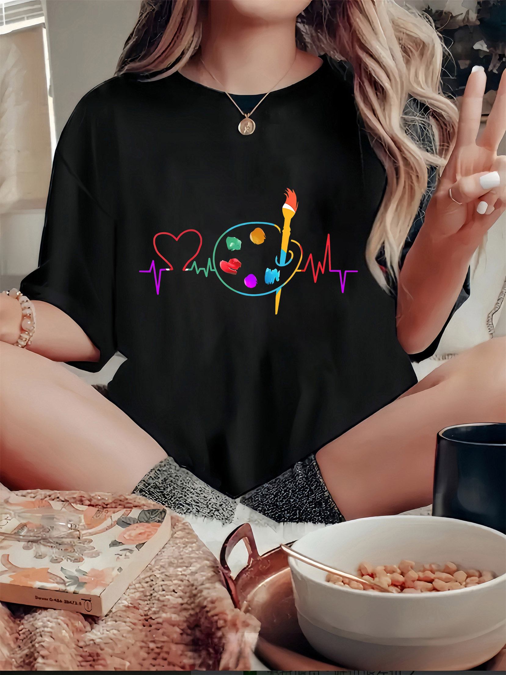 Colorful Geometric Women's Cas - مراجعة Summer Clothing Palette وسعره