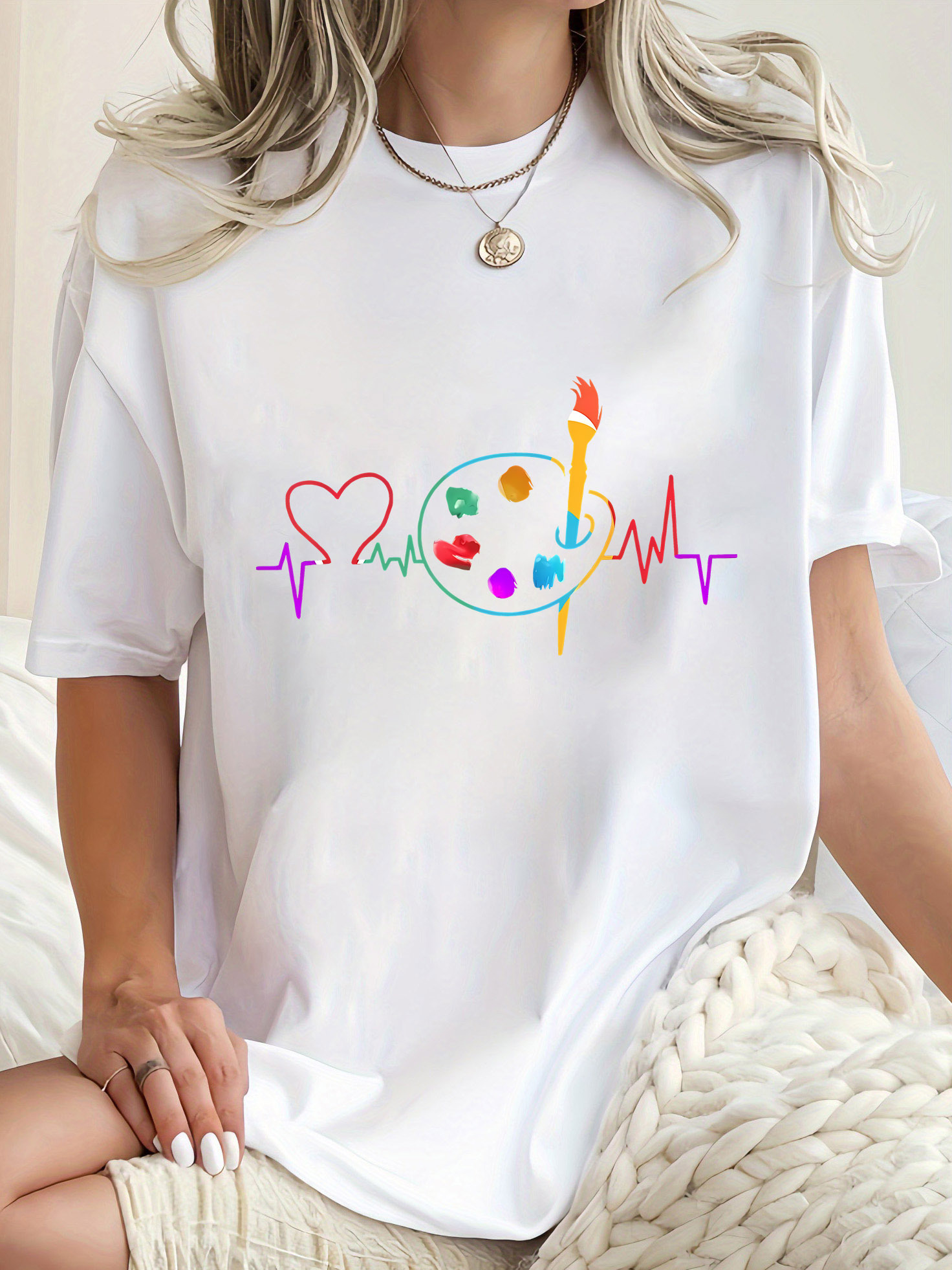 Colorful Geometric Women's Cas - مراجعة Summer Clothing Palette وسعره