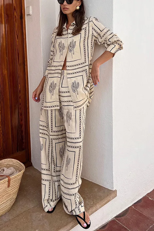 Printed Shirts Two Piece Set W - مراجعة Summer Clothing Usa وسعره