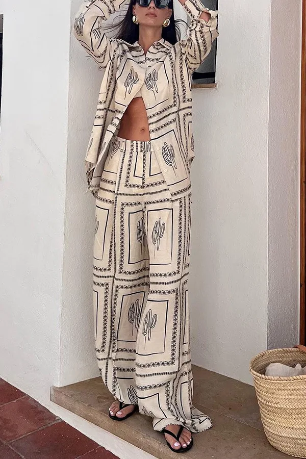 Printed Shirts Two Piece Set W - مراجعة Summer Clothing Usa وسعره