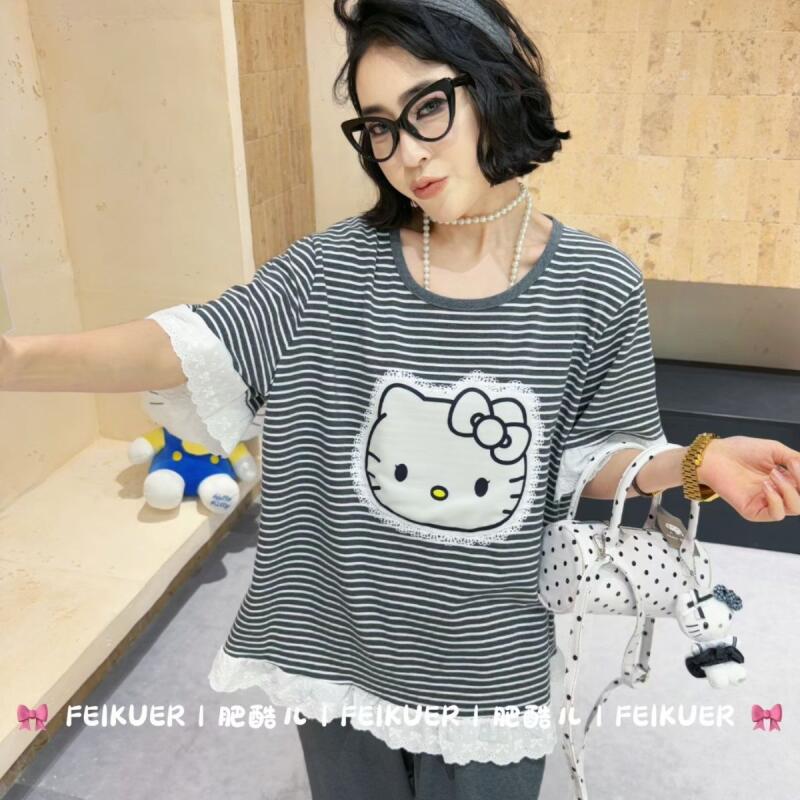 Summer New Hello Kitty Striped - مراجعة Summer Clothes وسعره