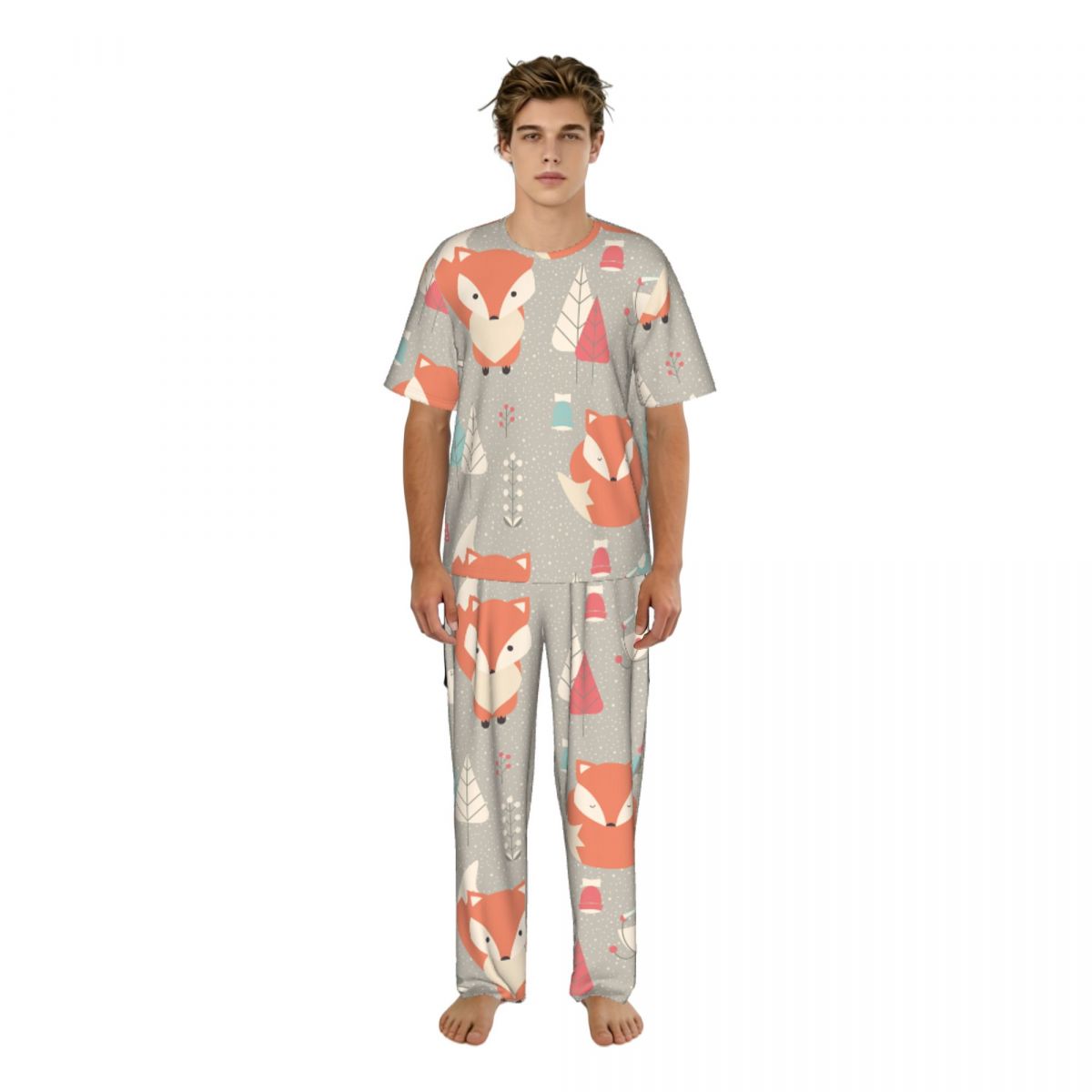 Men Pajamas Suit Short Sleeved - مراجعة Summer Clothing Patterns وسعره