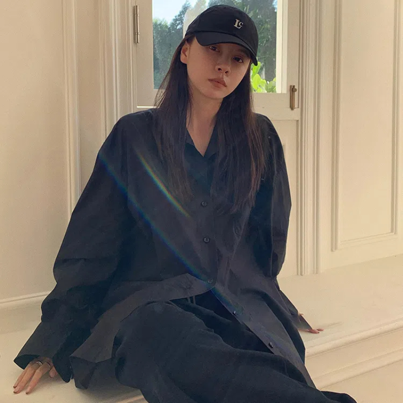 Spring Black Loose Shirt Tops  - مراجعة Summer Clothing Trends For Women وسعره