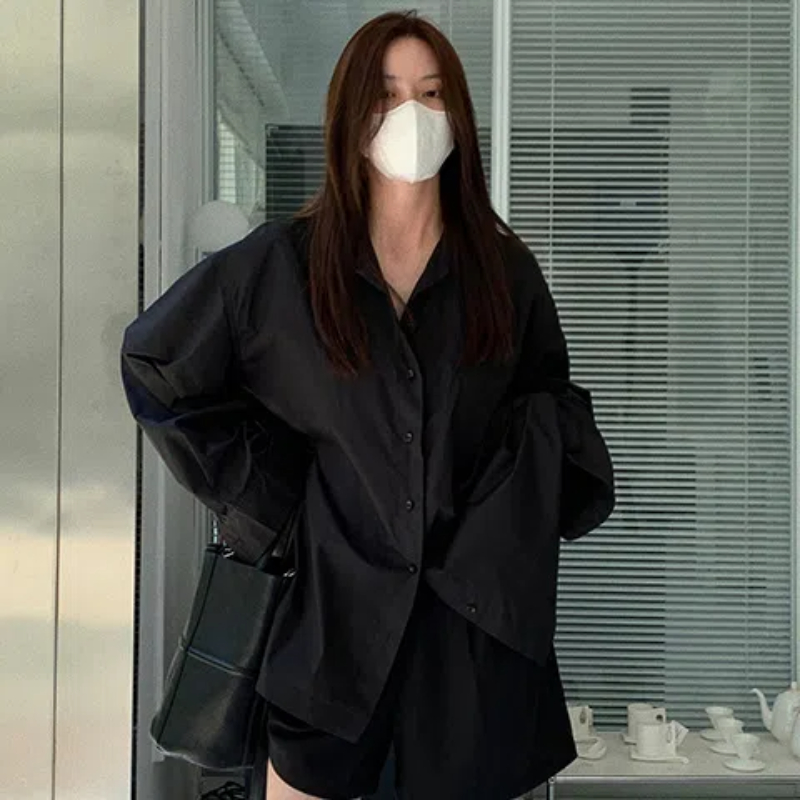 Spring Black Loose Shirt Tops  - مراجعة Summer Clothing Trends For Women وسعره