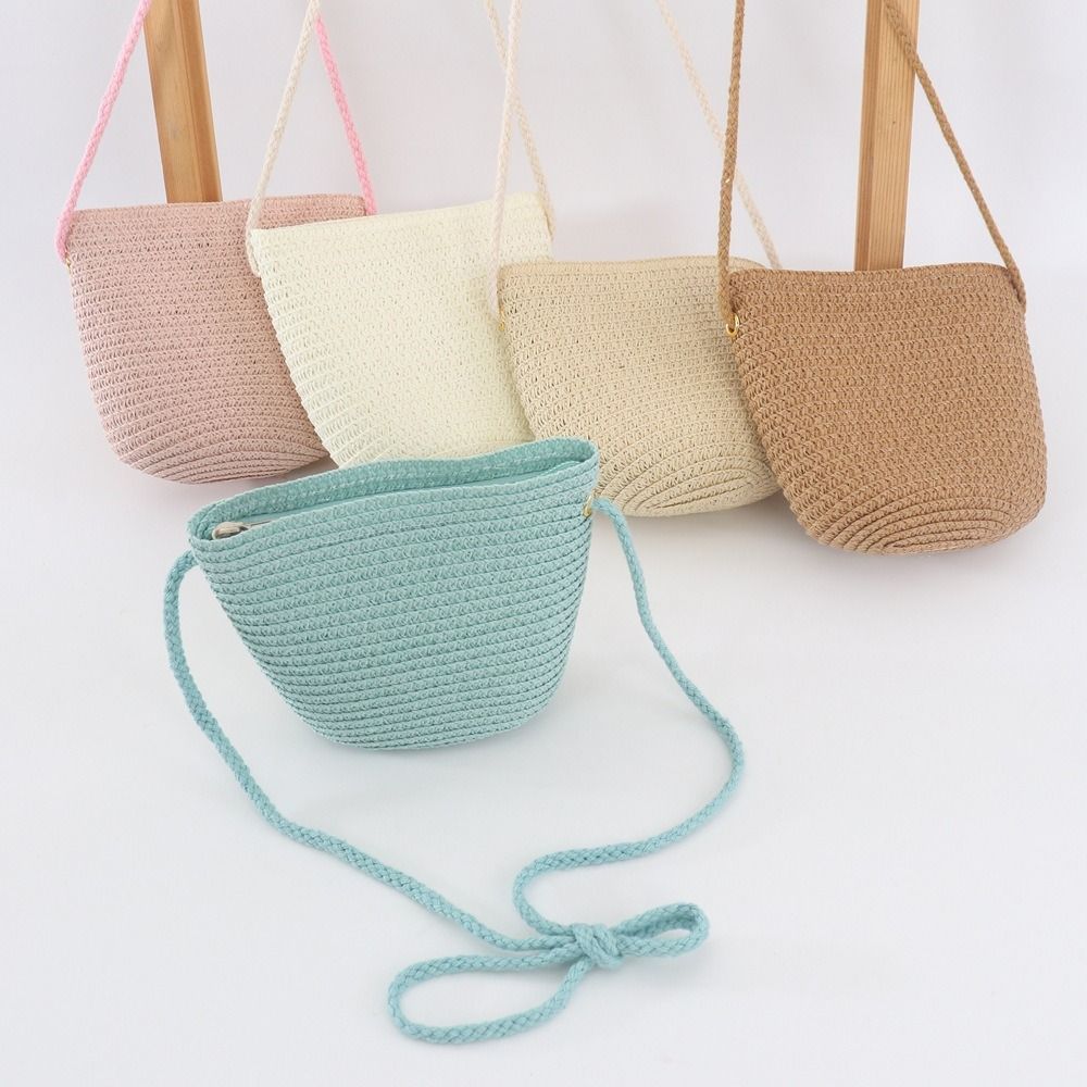 Summer Children Girls Shoulder - مراجعة Beach Bag Straw وسعره