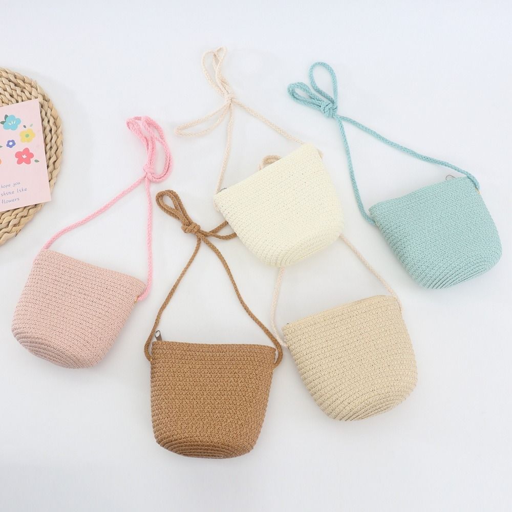 Summer Children Girls Shoulder - مراجعة Beach Bag Straw وسعره