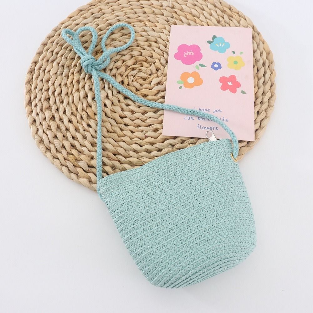 Summer Children Girls Shoulder - مراجعة Beach Bag Straw وسعره