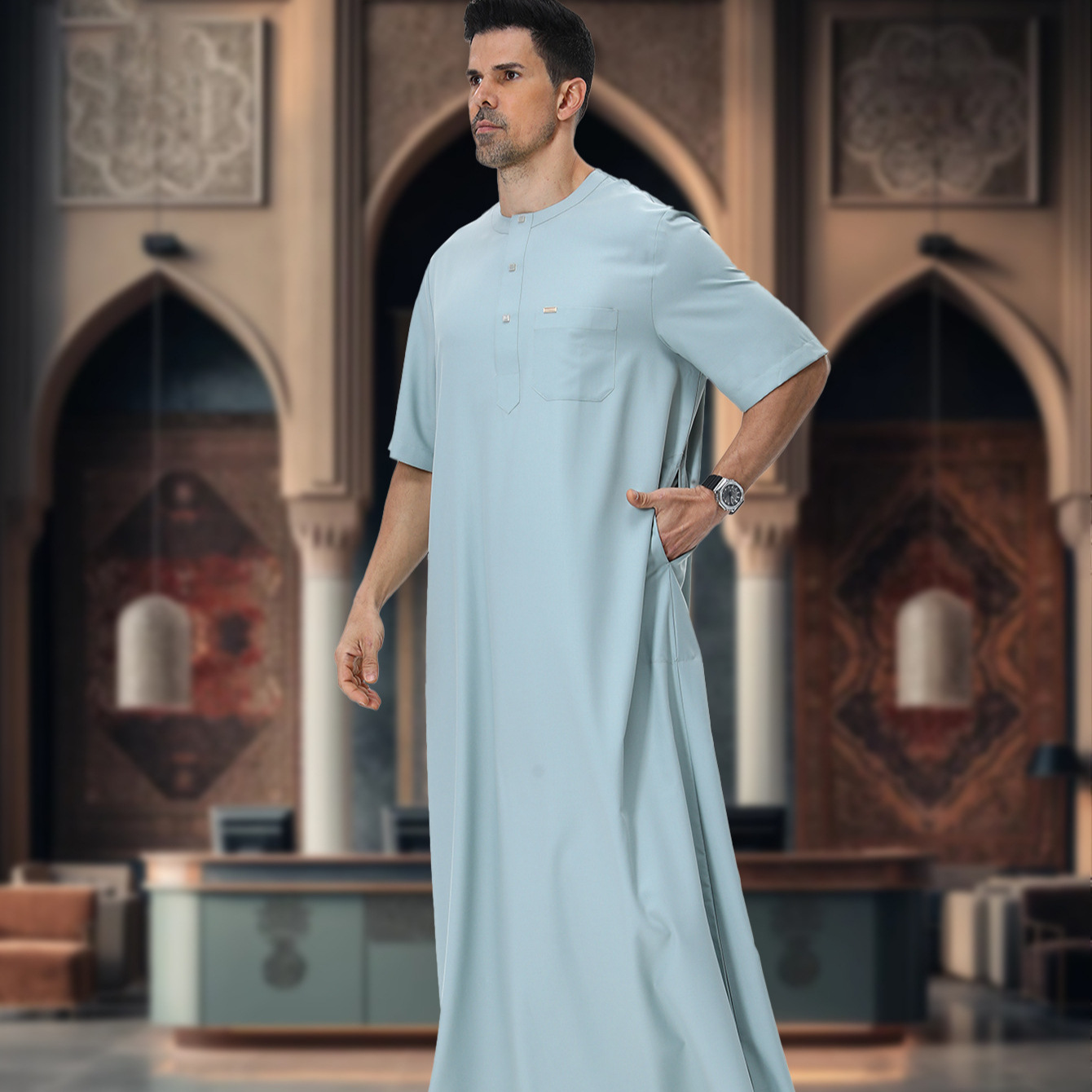 Muslim Men Abaya Kaftan Pakist - مراجعة Summer Clothing Pakistan وسعره