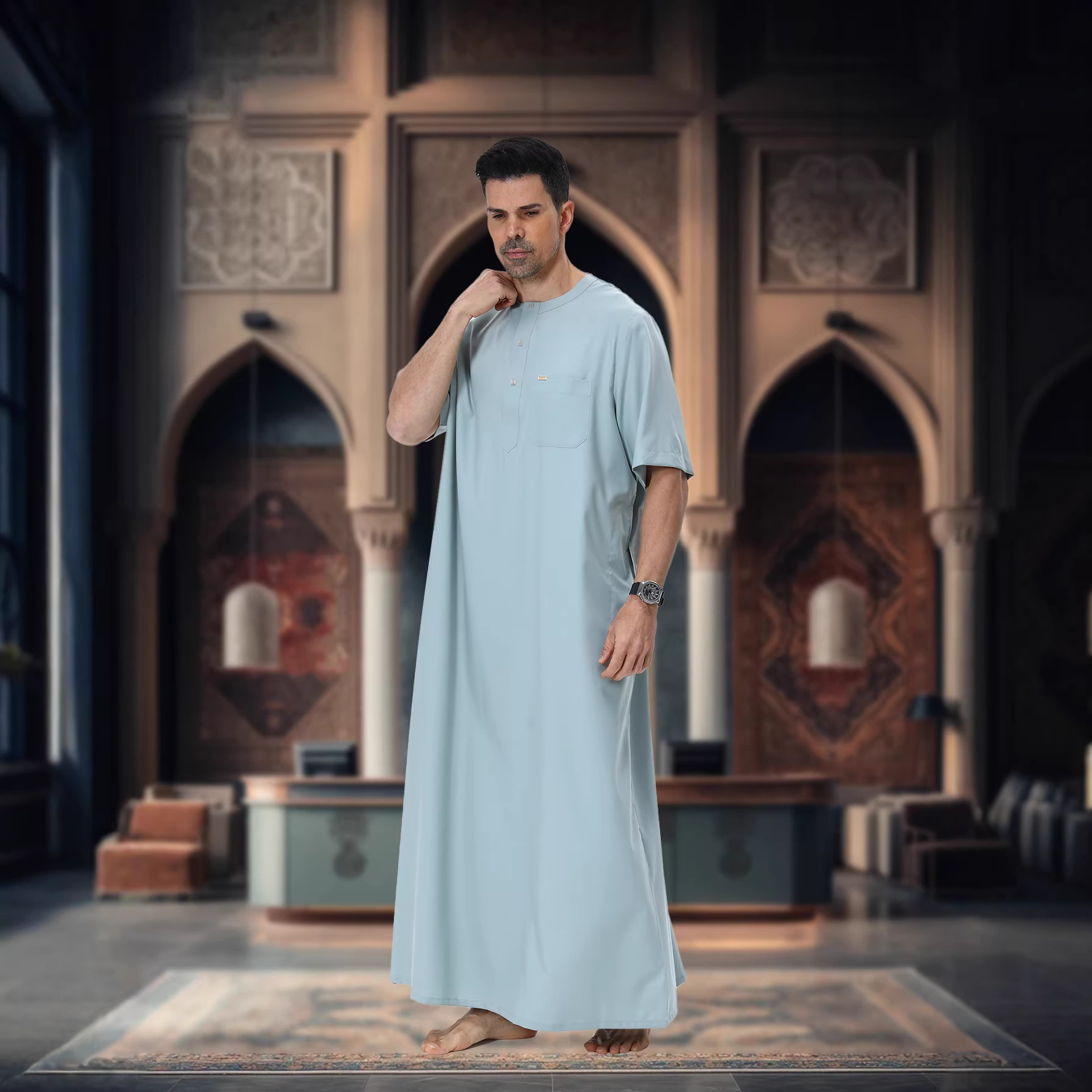 Muslim Men Abaya Kaftan Pakist - مراجعة Summer Clothing Pakistan وسعره