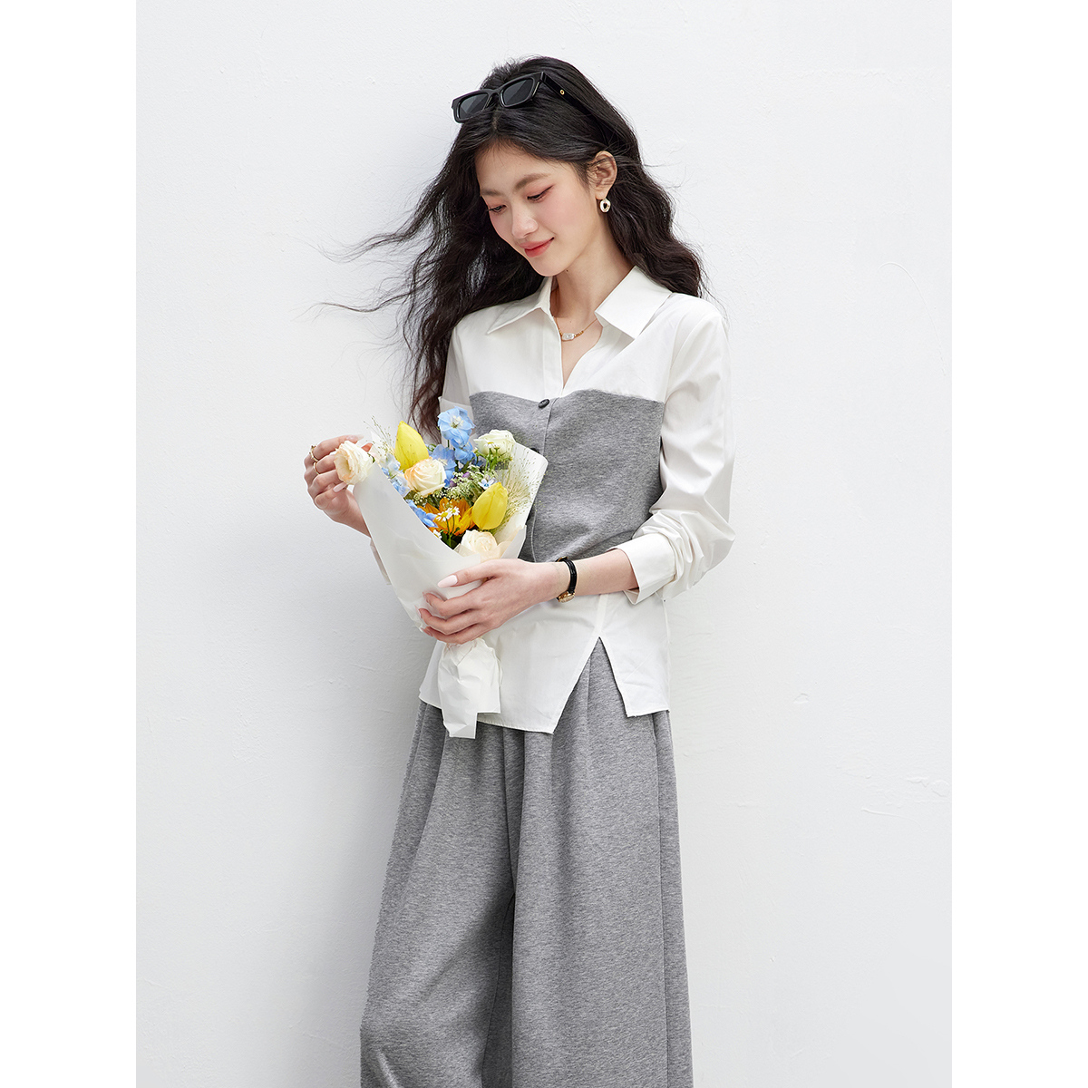 VIMLY Women's Commute 2 Piece  - مراجعة Tie Front Shirt وسعره