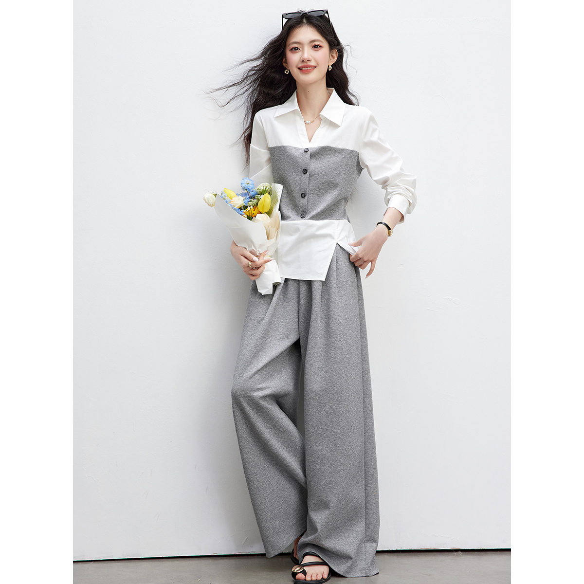 VIMLY Women's Commute 2 Piece  - مراجعة Tie Front Shirt وسعره
